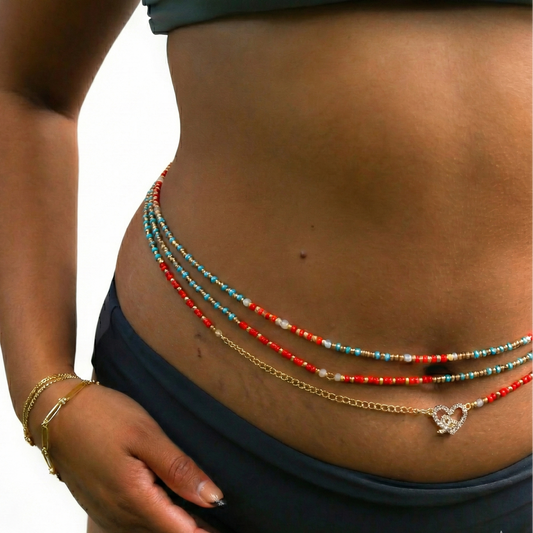 Waist Bead Adjustable (Red)