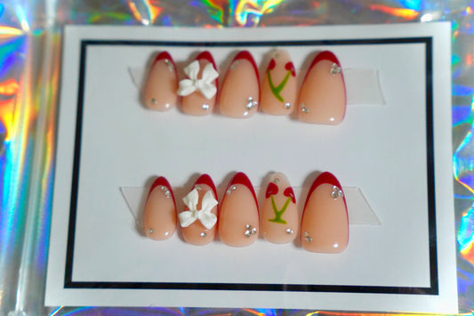 Press On Nails Small Cherry Almond French